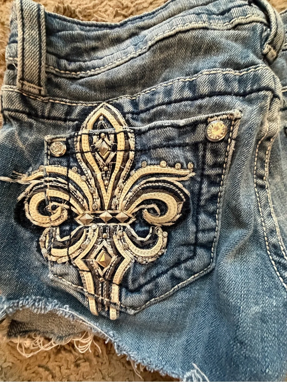 Miss Me buckle Denim Shorts